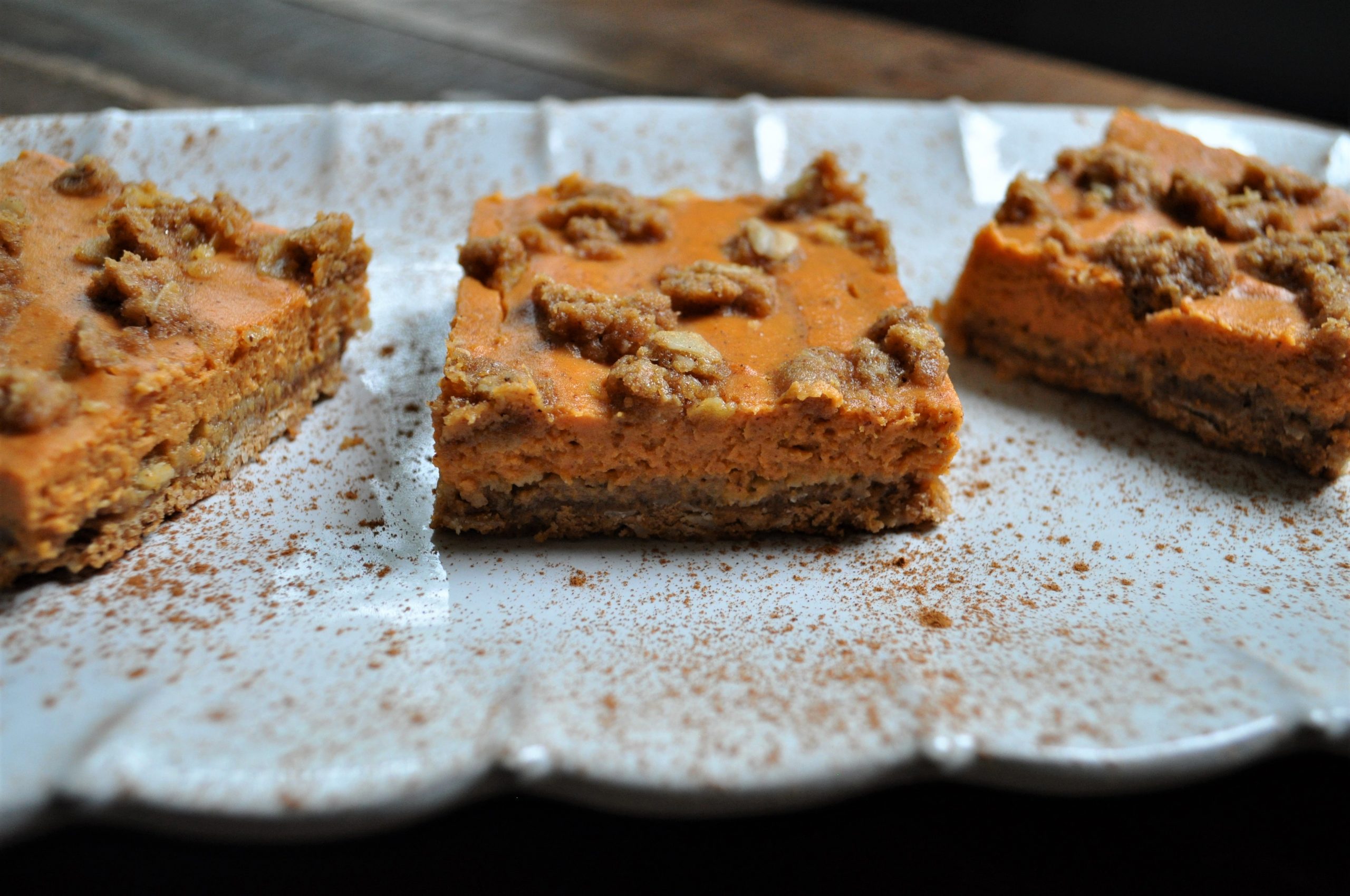 Pumpkin Pie Bars with Oatmeal Crust — Featherstone Nutrition