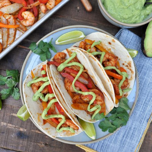 Sheet Pan Shrimp Fajitas — Featherstone Nutrition