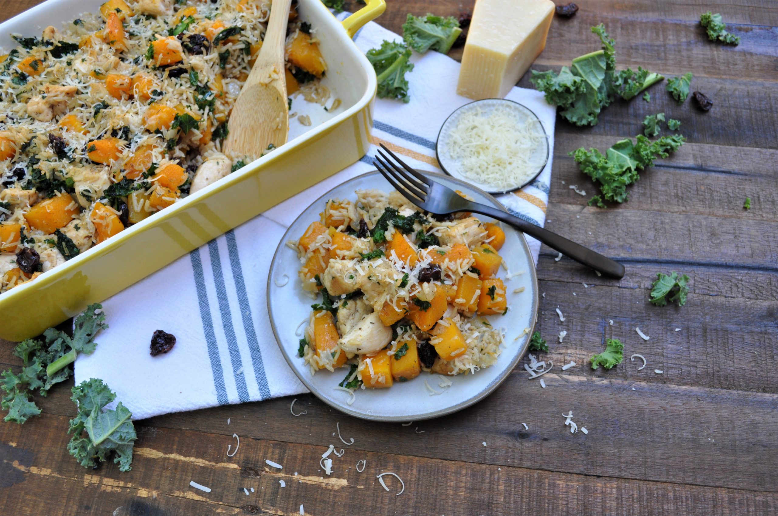 Butternut Squash, Chicken, Dried Cherry & Kale Casserole — Featherstone