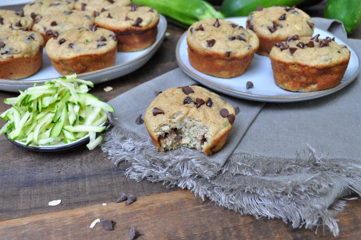 Chocolate Chip Zucchini Blender Muffins — Featherstone Nutrition