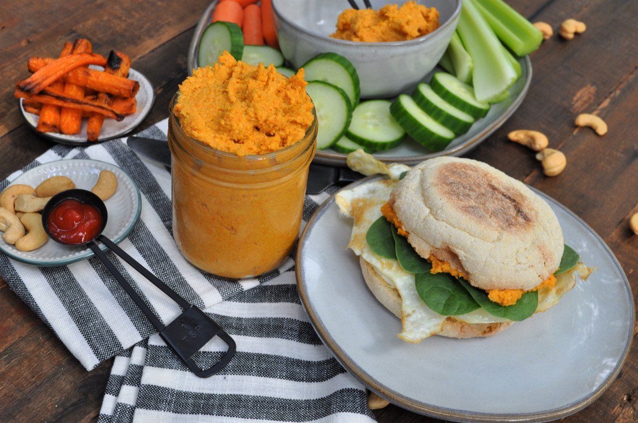 Roasted Carrot Sriracha Sandwich Spread — Featherstone Nutrition