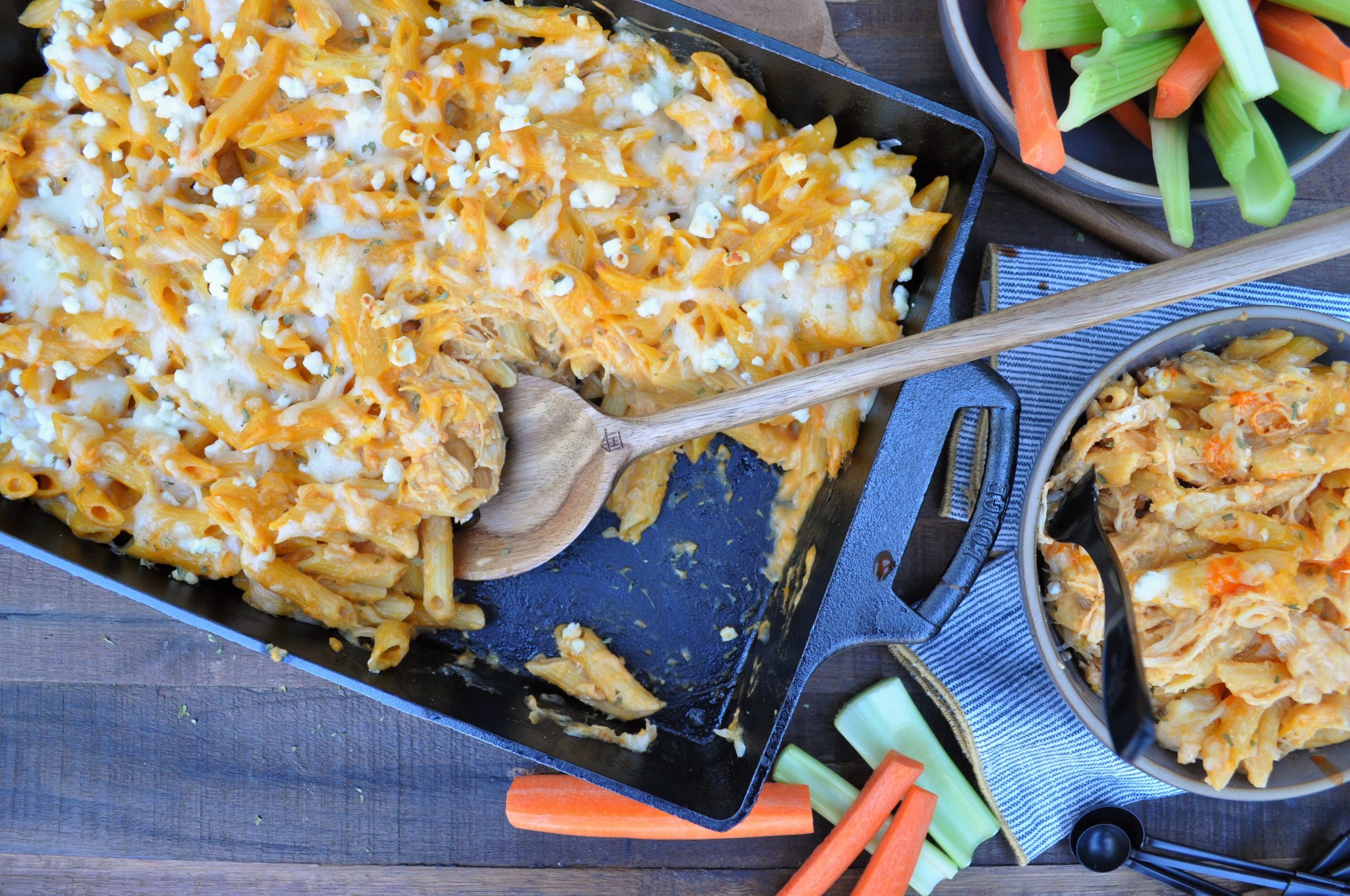 Buffalo Chicken MacnCheese — Featherstone Nutrition