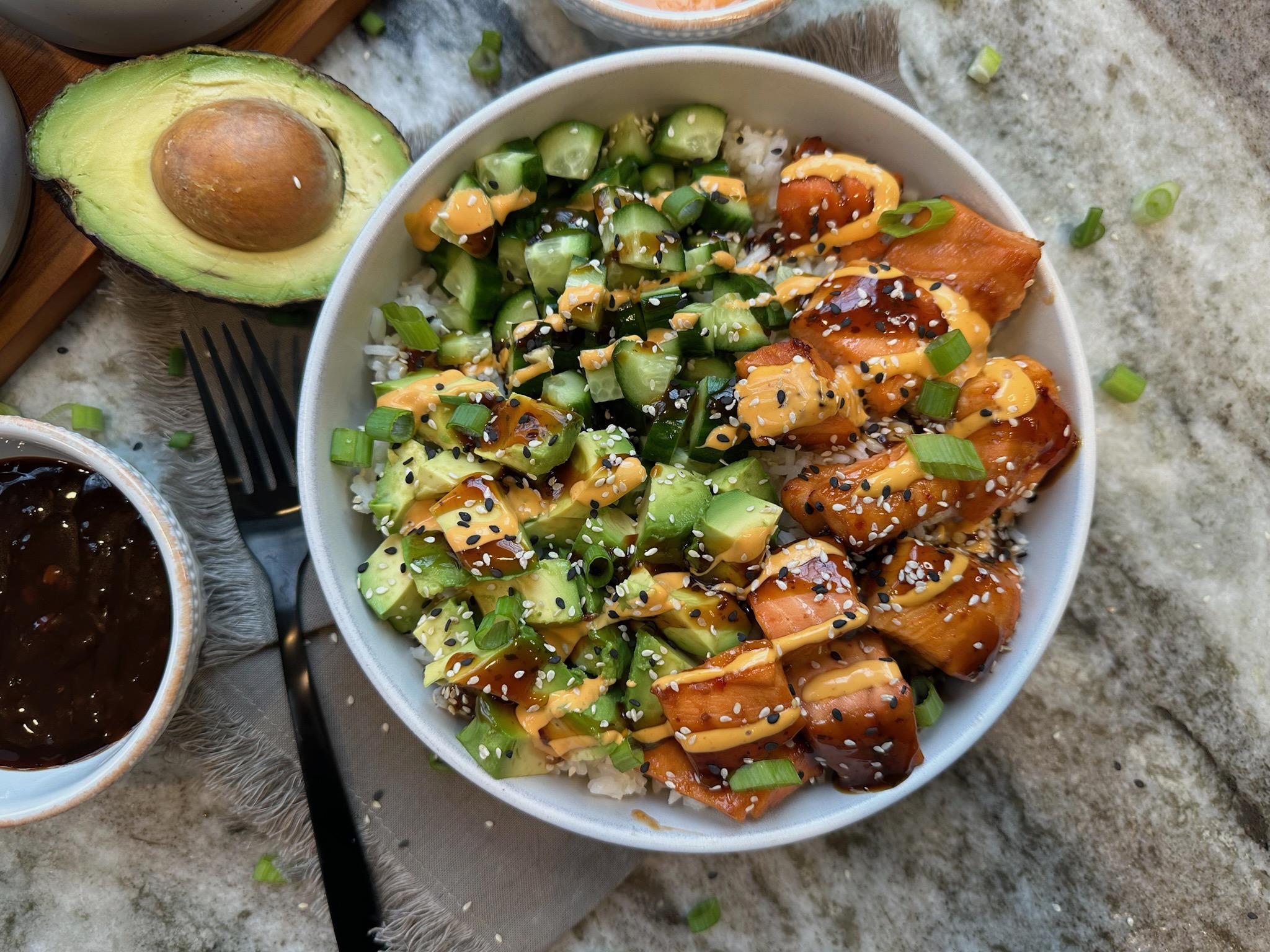 Saucy Salmon Bowls — Featherstone Nutrition